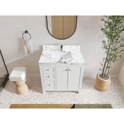 Meuble-lavabo simple 36 po avec plateau Chicago