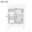 Meuble-lavabo de 24 pouces avec lavabo en céramique, 1 porte à fermeture en douceur, 2 tiroirs à fermeture en douceur et 2 supports de rangement sur la porte