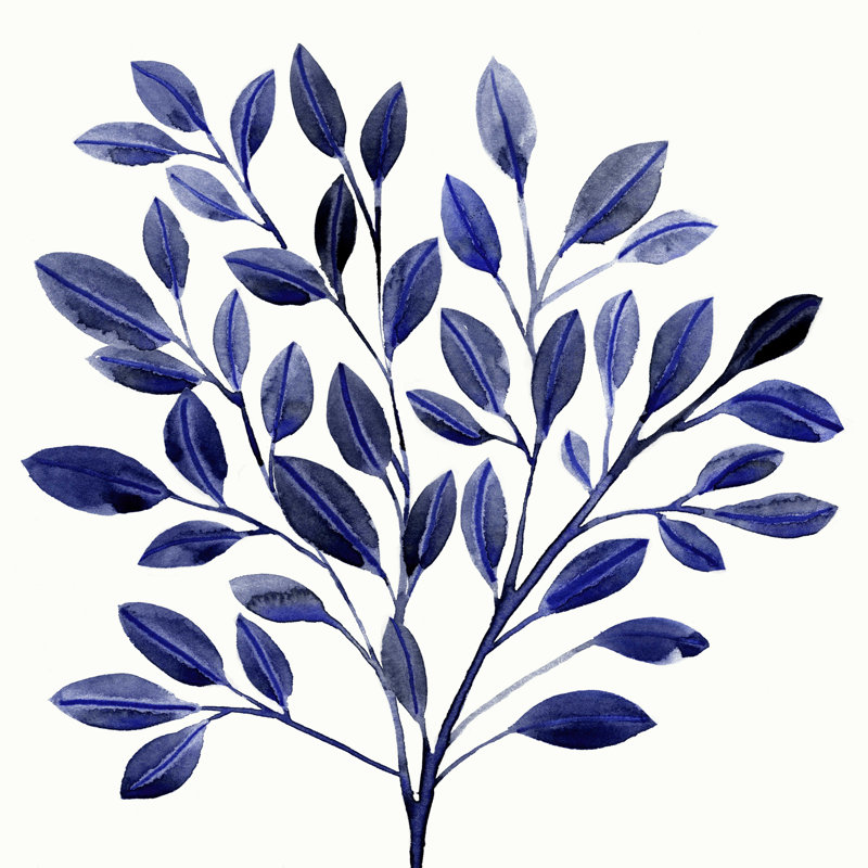 Branche bleu foncé I, H 12 po x l 12 po