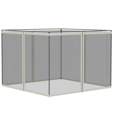 10' X 10' Universal Replacement Mesh Sidewall Netting For Patio Gazebos And Canopy Tents With Zippers, (Sidewall Only)
