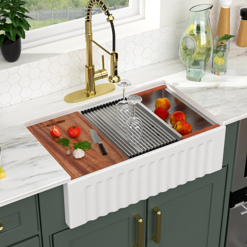 Évier de cuisine double 33 po x 33 po L 33 po x 33 po Farmhouse
