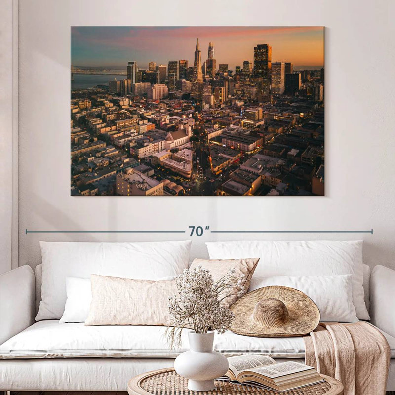San Francisco Dusk Vibes, H 34 po x l 51 po