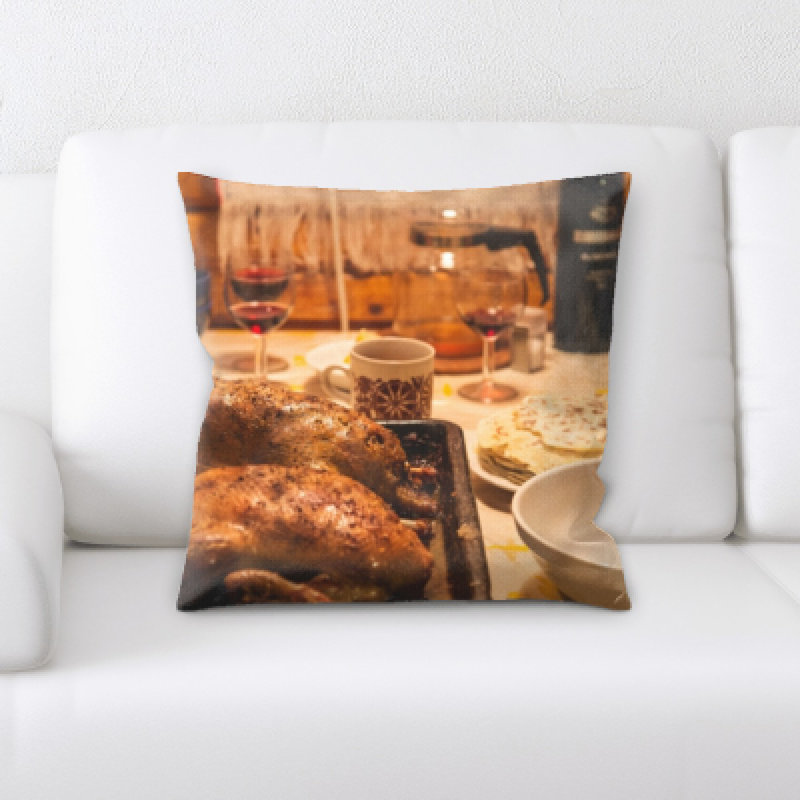 Appetizing Food Microsuede Reversible Throw Pillow