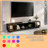 78.7'' Modern TV Stand With Tempered Glass Doors And Adjustable LED Lights, USB Powered, MDF Frame