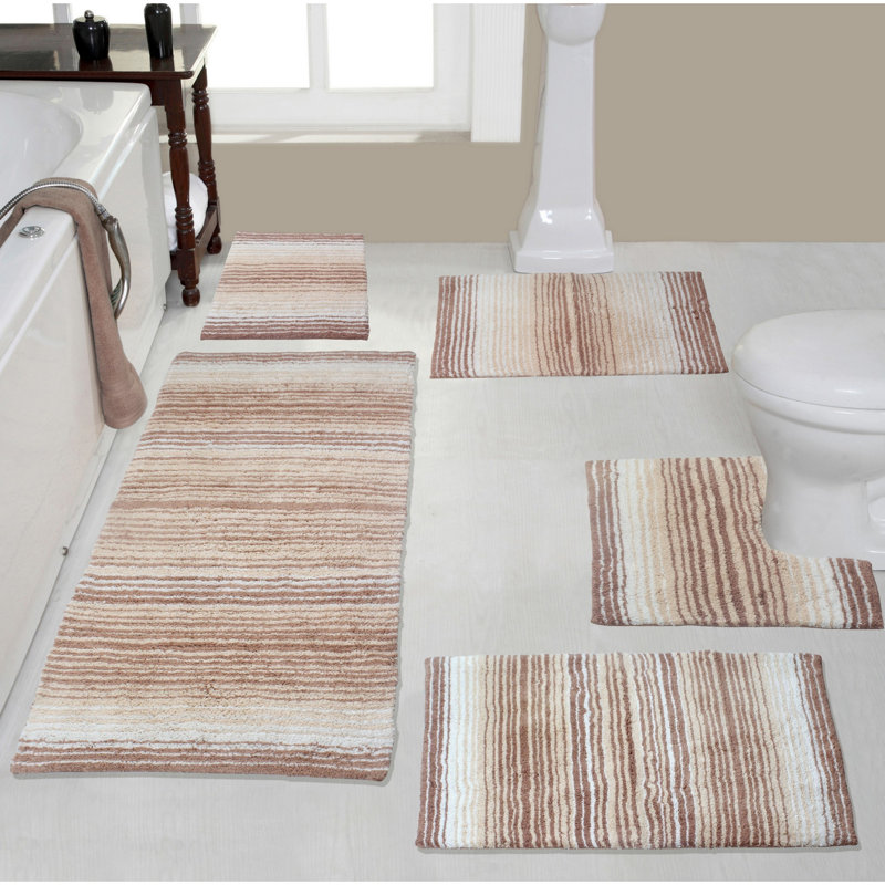 Highlawn 5 Piece Bath Rug Set, Beige