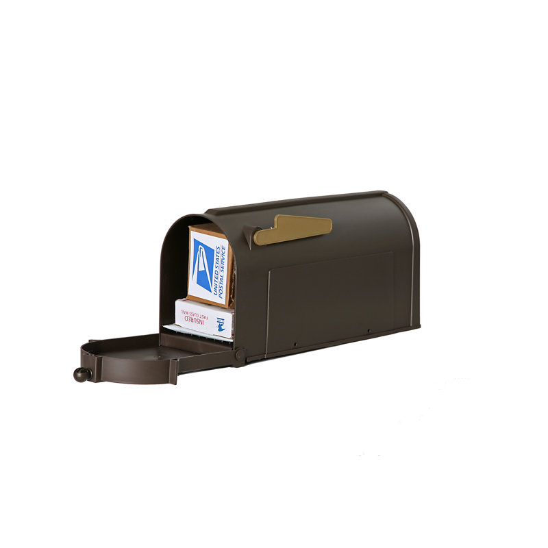 Ambrose Large Bronze Plastic Post Mount Mailbox