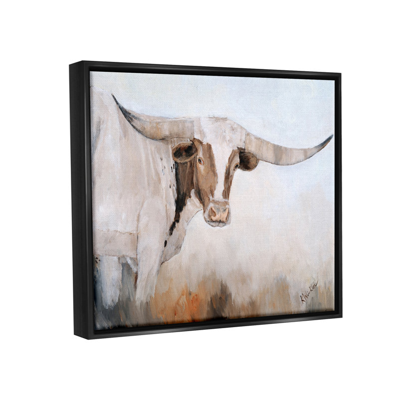Bétail à la ferme - Peinture, H 17 po x l 21 po x P 1,7 po, Cadre flottant noir de jais