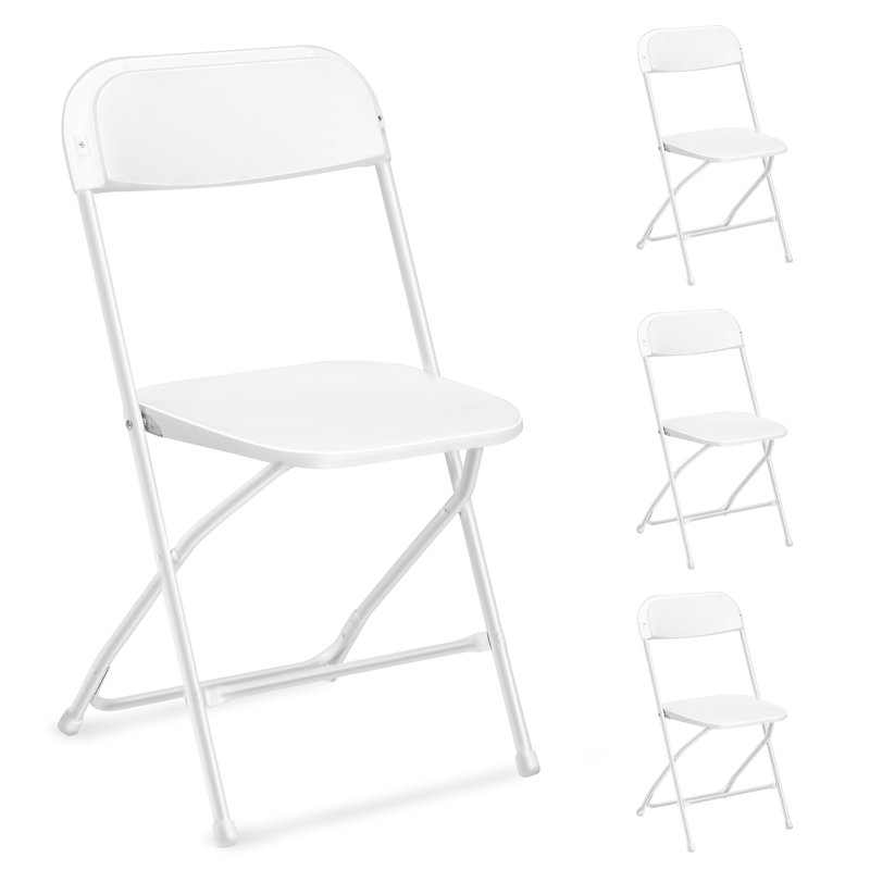 Ensemble de chaises pliantes en plastique / résine Latislaw, Blanc