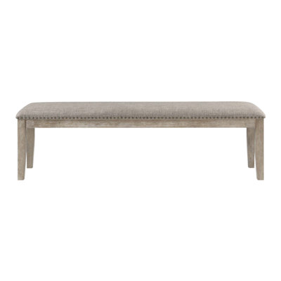 Traditional Style Dining Bench With Durable Fabric Upholstery And Nailhead Trim, Perfect For Rustic And Elegant Dining Spaces