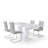 Modern 5-Piece Rectangular Faux Marble Dining Table Set-323867910-323867931