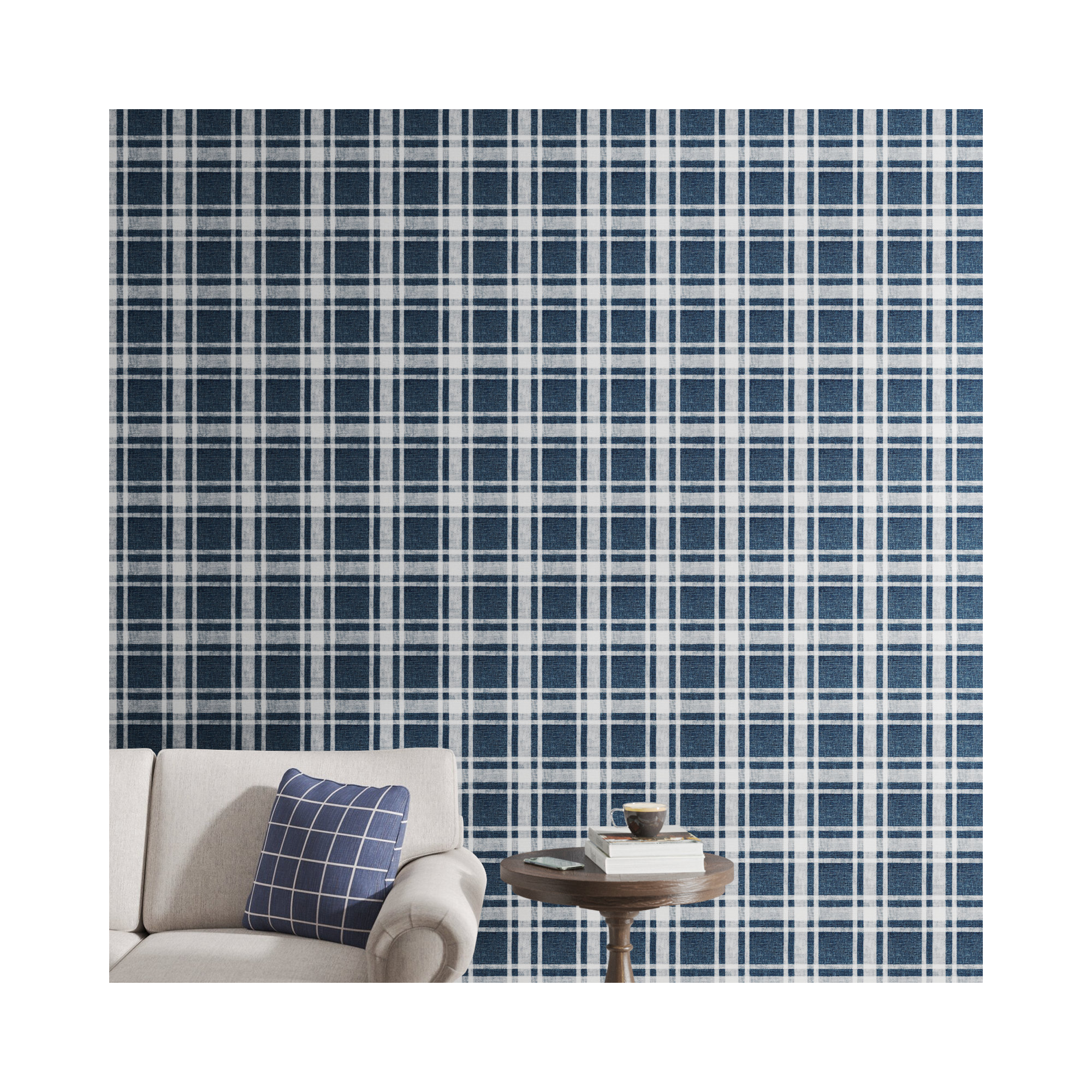Haslet Checkered Roll, Dark Blue