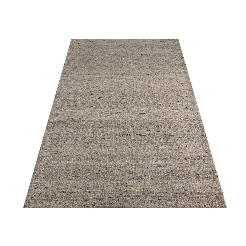 Tapis gris en laine brute, Rectangulaire 8 pi x 10 pi