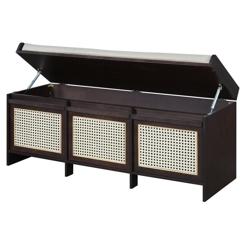 Banc de 48 po avec rangement caché et coussin, Espresso