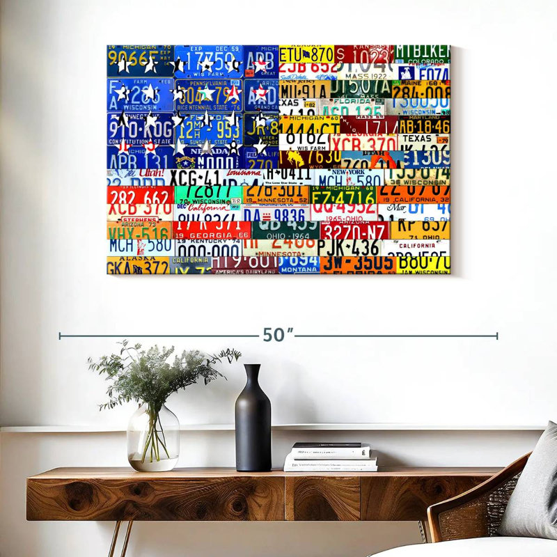 Borges Scrap Flag, 26" H x 39" W