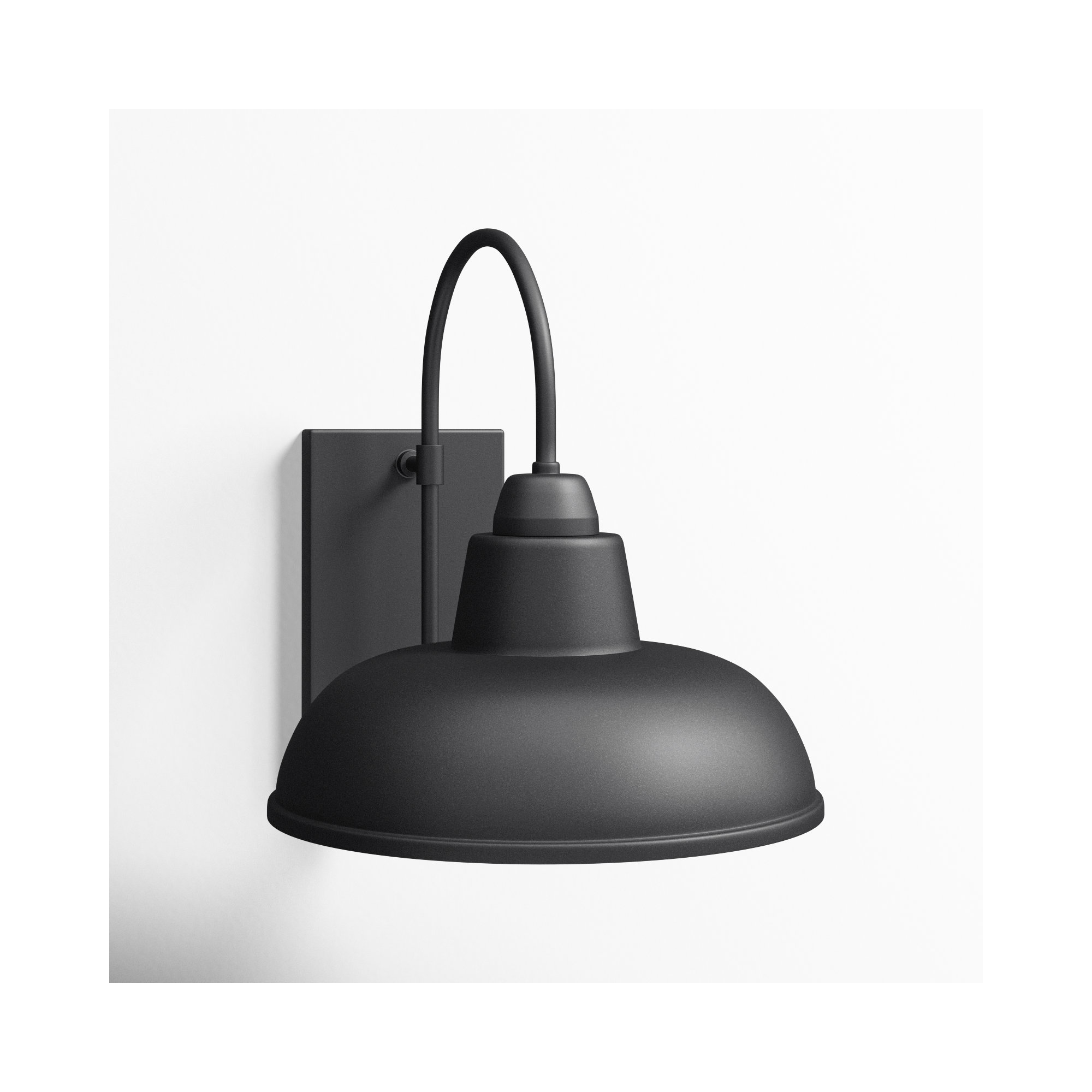 Loma Single Light Bell Outdoor Aluminum Wall Light, Black