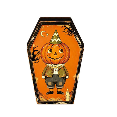 wooden o rnaments Interchangeable Halloween Wooden Table Sign With LED Light Spooky Ghost Pumpkin Coffin Tiered Tray Decor DIY Stackable  Tabletop Ornament