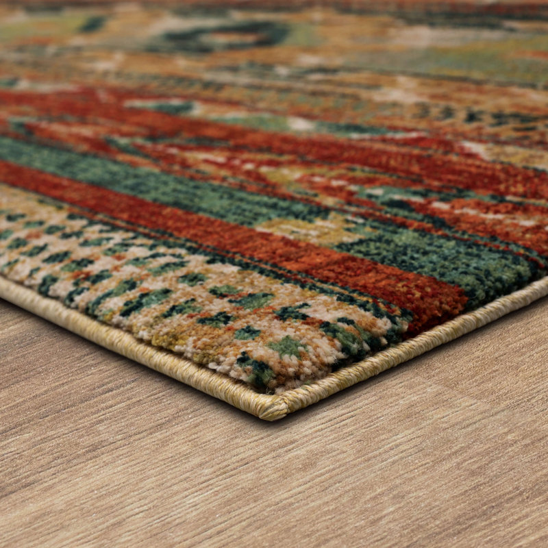 Infused Plush Pile Stain/Fade Resistant Polyester Woven Southwestern Indoor Area Rug, Rectangle 5'3" x 7'10"