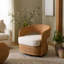 Chaise pivotante en rotin Leanna