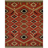 Wool Southwestern Area Rug in Red