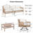 4-Piece 5-Seat Patio Conversation Furniture Set, Outdoor Patio Sofa with 360° Swivel Rocking Chairs, PE Rattan Sectional & Solid Wood Tabletop Coffee Table-997529553-997529555