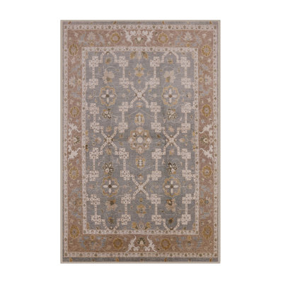 Tapis oriental brun clair / bleu clair