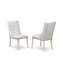 L'ensemble de mobilier de salle à manger 3 pièces comprend une table carrée et 2 chaises Parsons en similicuir gris clair, lin blanc-630791920-630791923-630791922