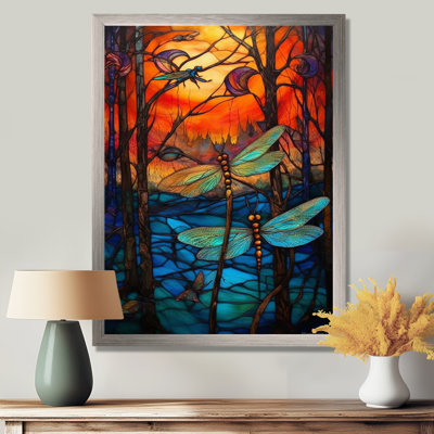 Majestic Dragonfly in Enchanted Forest I - reproduction