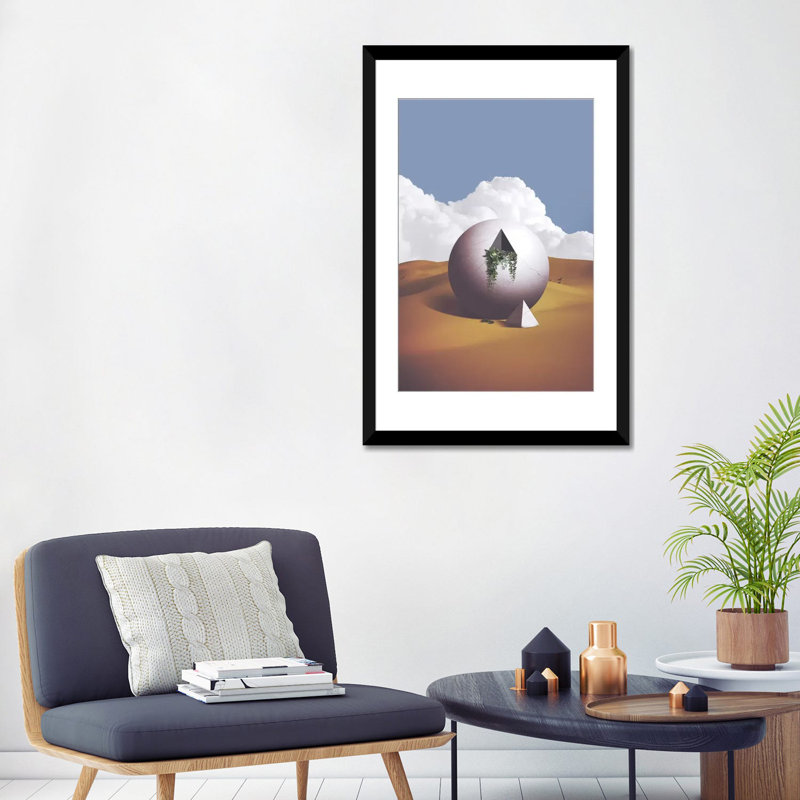 « space », reproduction d’impression sur toile, H 24 po x l 16 po x P 1 po, Papier beaux-arts encadré noir, Blanc