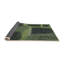 Tapis vert / noir en laine et polyester tissé à la machine à motif abstrait-413957896