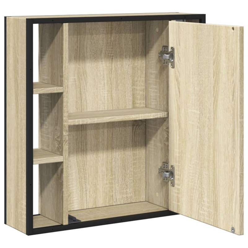 Glass Bathroom Cabinet, Sonoma Oak