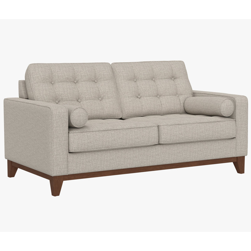 Gray Tufted Loveseat