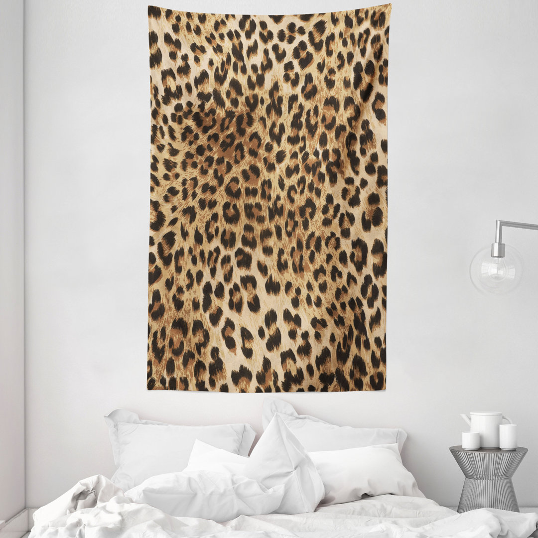 Wandteppich, Wildtierhaut, Leopard-Druck, Pale Braun Schwarz