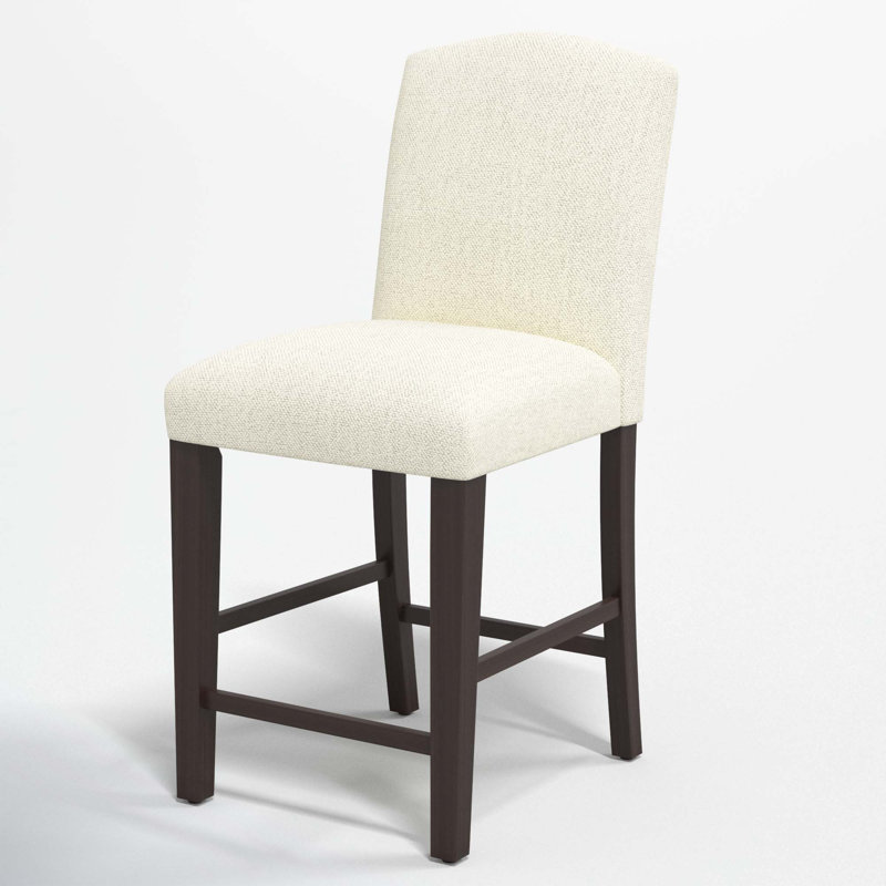 April Upholstered Stool, Bar Stool (31" Seat Height), Milsap Canvas Sustain® Tweed, Black Wood