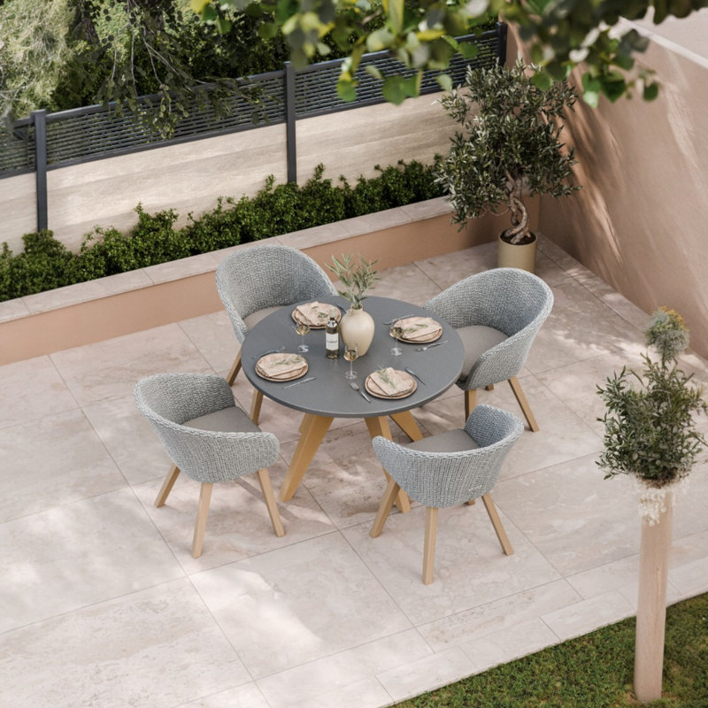Round 5 - Piece 4 - Person 120Cm L Outdoor Dining Table Set