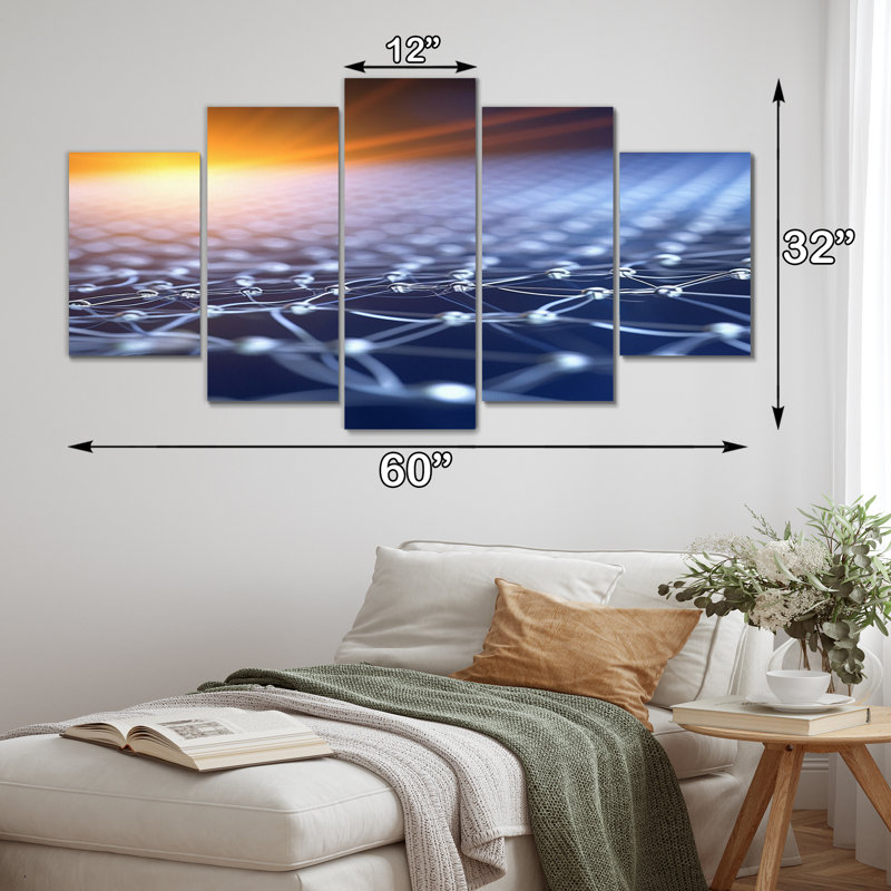 «Abstract Light Infinity Matrix I», reproduction sur toile - 5 panneaux