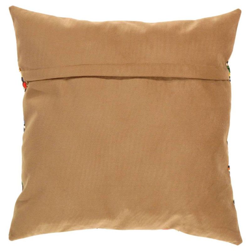 Coussin décoratif en velours, Rouge / Brun, H 20 po x l 20 po