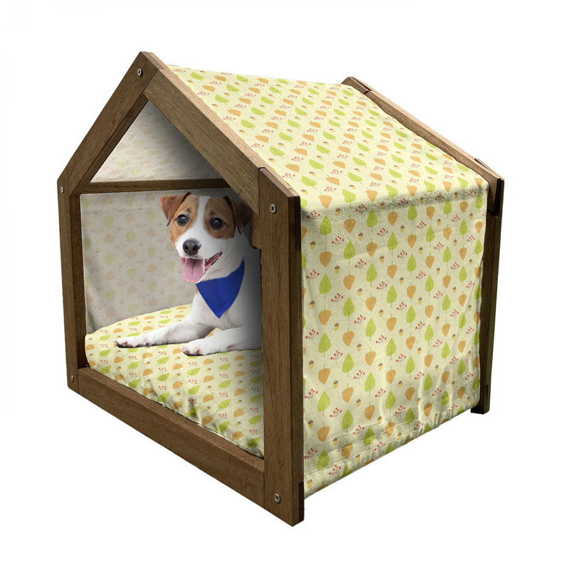 Niche pour chien en bois jaune, H 25,59 po x l 29,53 po x P 21,65 po