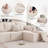 6-Piece Modular Living Room Set Upholstered Boneless L Shaped Sectional+Loveseat-777059709