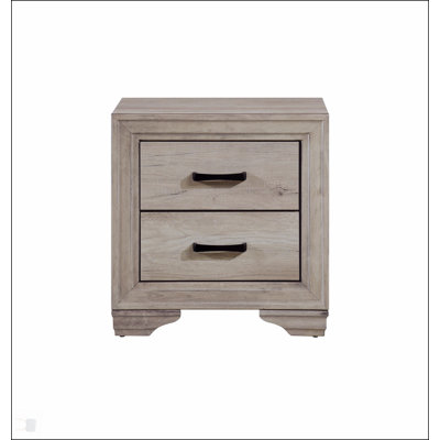 Contemporary Bedroom Furniture 1Pc Nightstand With Drawers, Natural Finish For Modern And Stylish Storage Solution