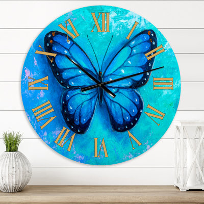 Oversized Butterfly Portrait IV Wall Clock