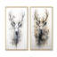 Portrait de cerf noir et blanc - ensemble de 2 reproductions d'art sur toile-1777762633-1777762637