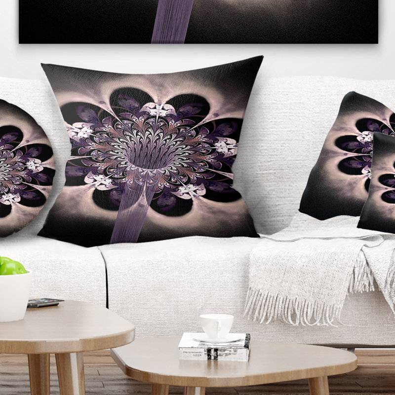 Coussin floral floral digital art, 16 po x 1 po, Coussin décoratif
