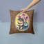 Coussin décoratif brun à motif intérieur/extérieur poméranie