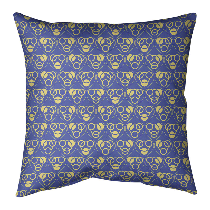 Patricia Geoffrey Geometric Reversible Throw Pillow, 18" H x 18" W, Full Blue/Yellow, Poly Fill