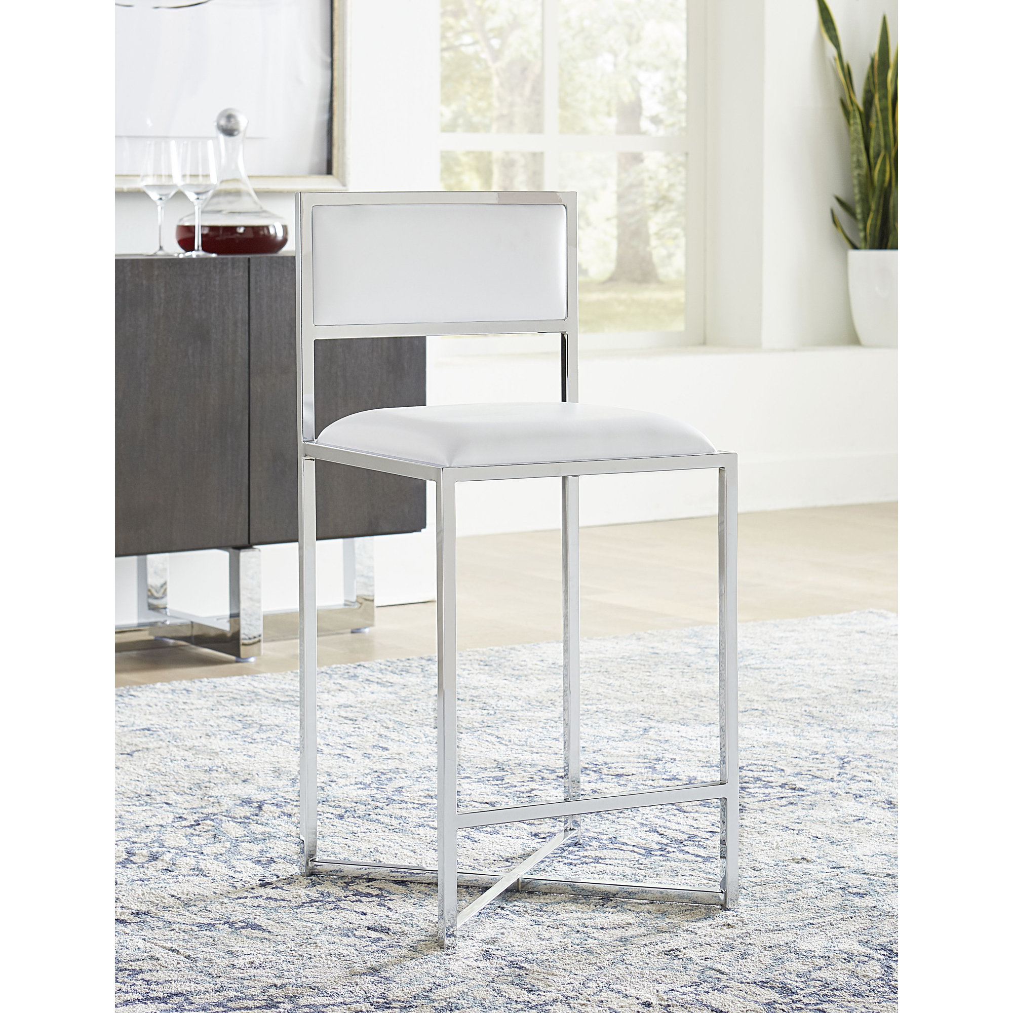 Malen Counter & Bar Stool, Counter Stool (26” Seat Height), White