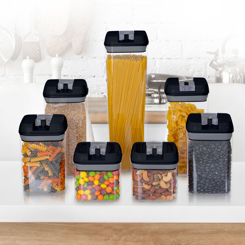 Ensemble de 7 contenants alimentaires, Noir