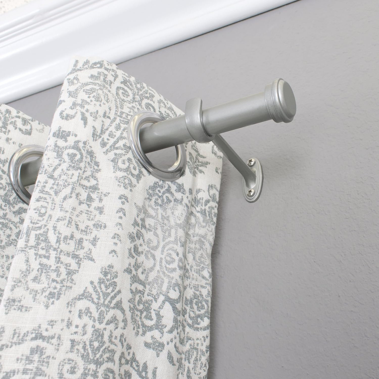 Linc Metal Single Curtain Rod, 18"-36" W, Nickel