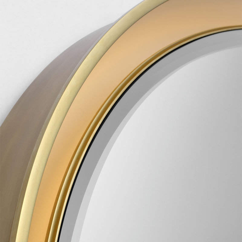 Tricia Illuminated Round Mirror, 24" x 24", Hand-Rubbed Antique Brass