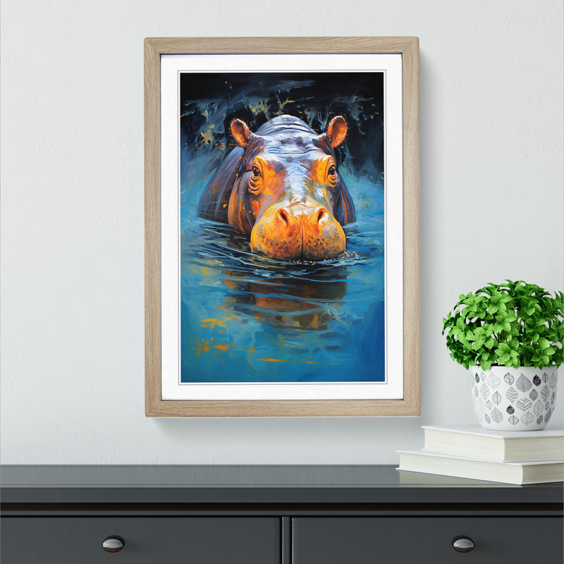 Hippo Abstract Art - Framed Print