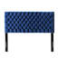 Tête de lit pour grand lit en velours bleu marine, tissu d'ameublement à point losangé, tête de lit réglable et contemporaine en velours, lit, style moderne-130155387